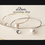 ピンクスワロのコットンパールブレスレット  no.009