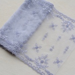 ＊再入荷＊1m 上品 フラワー お花 刺繍チュールレース ラベンダー BK200702 ハンドメイド 手芸 素材 材料 ドレス