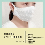 【接触冷感&UVカット生地使用】息ムレ解消！ 夏マスク ひんやりマスク 爽快 光触媒 消臭 防菌 防臭 お肌に優しい 葉っぱの刺繍