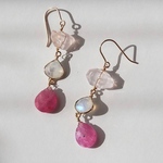 RUBY collection／大人かわいいルビーピアス／14Kgf