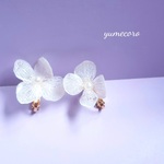 ❁白い紫陽花のピアス·イヤリング❁　アレルギー対応