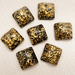 4pcs・波打ち和カボション（ブラックゴールド）b-159