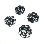  「#4978」 白黒 薔薇 アクリル カボション (小) ✴︎ 4個セット