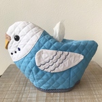 セキセイインコ　トイレットペーパーカバー　鳥　青