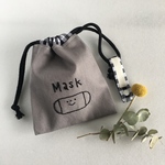 【手刺繍】マスク巾着ちゃん