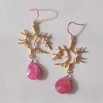 RUBY collection／大人かわいいルビーピアス／14Kgf／ルビー／サンゴ