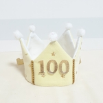 ベビーイエロー×星柄　ベビークラウン　100日　王冠