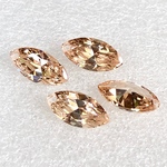 シャンパン　ベージュ☆5個入り☆方穴有り•マーキス形☆7x14mm☆A級キュービックジルコニア•CZ