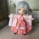 【オビツ11 服】和洋折衷♡きものワンピ いちご