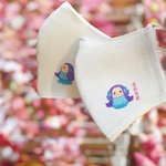 ハンドメイドの日本製ちりめんおしゃれマスク 【アマビエシリーズ】ちりめんマスク　アマビエ