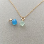 🍃涼やか プレナイトとカルセドニーの着せ替えネックレス☆14kgf 