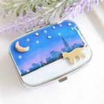 夜のお散歩 猫 レジン ピルケース ねこ ネコ
