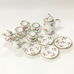 【ラスト1点】 15個セット 陶器製　コーヒーポット ソーサー ミルクボトル シュガーボトル 珈琲 ドリンク 飲み物 ドール用品　ミニチュア　パーツ
