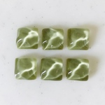 Clear Green Water Square Cabochons