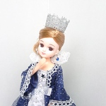 リカちゃんドレス 星屑のローブ・ア・ラ・フランセーズ(紺)