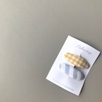SIMPLE ストライプとチェックのパッチンピン2個セット