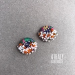 ピアス／イヤリング ⚪︎◯bubbles⚪︎*.ethnic green  ビーズ刺繍 
