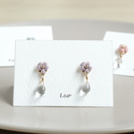 小花としずくのピアス/イヤリング