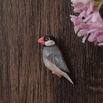 桜文鳥のブローチ