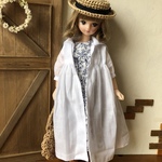 リカちゃん服＊セーラーカラー羽織りワンピセットwh