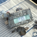 リバティ●スケルトンミニポーチ『Sleeping Rose』グレー系@@　ビニコ　コスメ、カード、消毒薬、イヤホン充電コード、レジ袋入れなど　リバティ×クリア