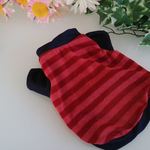 完成品接結ニット赤ボーダー（1）Ｔシャツ（３Ｓ）春秋服