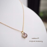 New！カプチーノブラウン スワロフスキー ひと粒◇ネックレス   サージカルステンレス　SWAROVSKI