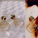 金粉プレートピアス　イヤリング