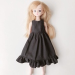 リカちゃん　服　ワンピース　黒フリル