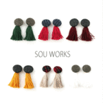 small fall&winter×タッセル 2way ピアス