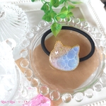ゆめいろ水面にゃんこヘアゴム おめかしversion