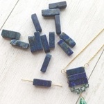 【13×4mm　10個】ラピスラズリ　スクエアーチューブ