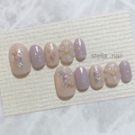 ネイルチップ◡̈フラワー　ニュアンスネイル