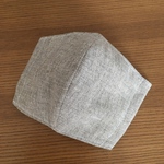 【夏にも！】大人用 サイズと裏地が選べる立体マスク/コットンリネン×ダブルガーゼ ブラウン