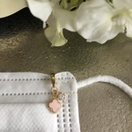 マスクチャーム   ピンクのお花とキュービックジルコニア