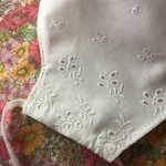 🌸夏マスク刺繍リーフ柄コットンレース×ダブルガーゼ立体マスクいたくないひも