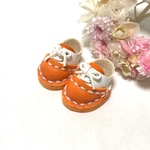 ＊送料無料＊mini☆mini ミニチュアフォーマルシューズ⑯（つま先オレンジ&ホワイト）