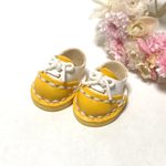 ＊送料無料＊mini☆mini ミニチュアフォーマルシューズ⑯（つま先イエロー&ホワイト）