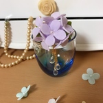 紫陽花と雨のポニーフック