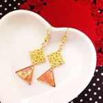 【樹脂ピアス/イヤリング変更可】夕焼けトライアングルピアス