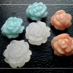 ♪送料無料♪アマゾナイトほか薔薇（ローズ）6個　穴貫通