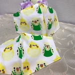 🦜夏マスク　インコマスク　息がしやすいマスク　呼吸がしやすいマスク　レディースマスク　レディース 大きめマスク　小鳥柄マスク　手拭いマスク　さらしマスク　小池知事マスク