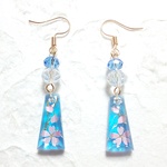 青/水桜ピアス