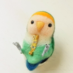 よっこらインコブローチ（コザクラインコ・シーグリーン）