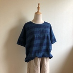 to さまご予約の作品　　　　　　　　　　　　訳ありセット　　リネンのハカマfuuパンツ　きなりと綿麻ボーダーのセット　　1点限り