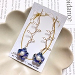《sale》青色のお花 ピアス