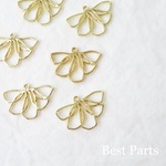 10pcs フラワーチャーム ゴールド