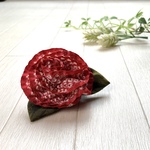 【和三の風】着物リメイク 薔薇のブローチ