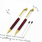 「ハーバリウムボールペン＆替え芯」各2本セット（ボルドー）