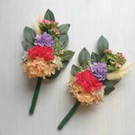 受注制作【お仏壇花・供えにも】一対セット／プリザーブドフラワーの仏花　花瓶なしタイプ